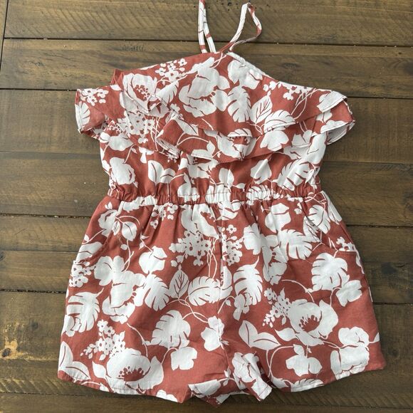 Janie and Jack Other - Janie and Jack Floral Print Halter Shorts Romper With Ruffles And Pockets Size 3